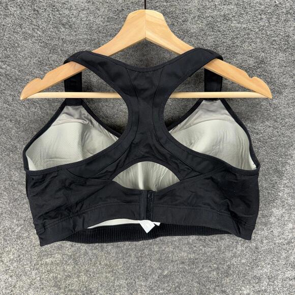 Syrokan Activewear Sport Bra Women 44F Black Sleeveless Racerback Opaque Lined - Picture 2 of 5